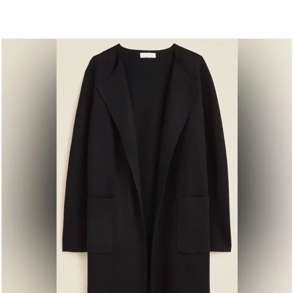 J Crew Juliette Collarless Sweater Blazer Black size medium
